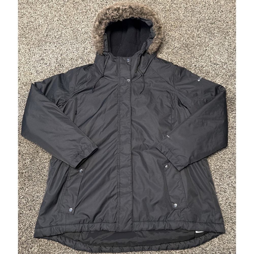 Columbia Womens 3X Little Si II Insulated Parka Black Omni-Heat Faux-Down Jacket